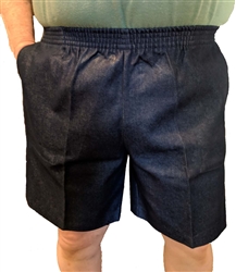 Men's Full Elastic Waist Denim Walking Shorts - No Zip, Button or Loops